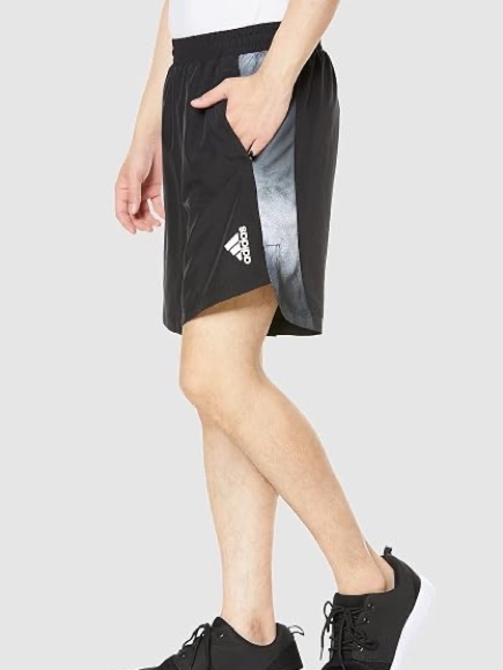 adidas Black Men’s Athletic Shorts with Gray Side Panel